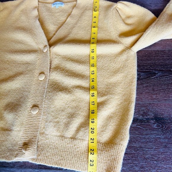 Pepaloves Mustard Yellow Button Cardigan Sweater Size L Cozy - Picture 8 of 9